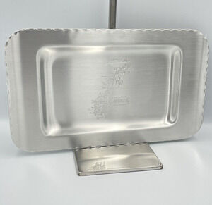 Norge Norway Vintage Hammered Aluminum Tray Etched Engraved Souvenir Decor Gift